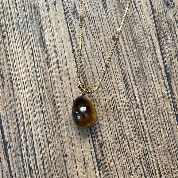 Vintage TIGER EYE pendant 16” chain - Picture 2 of 4